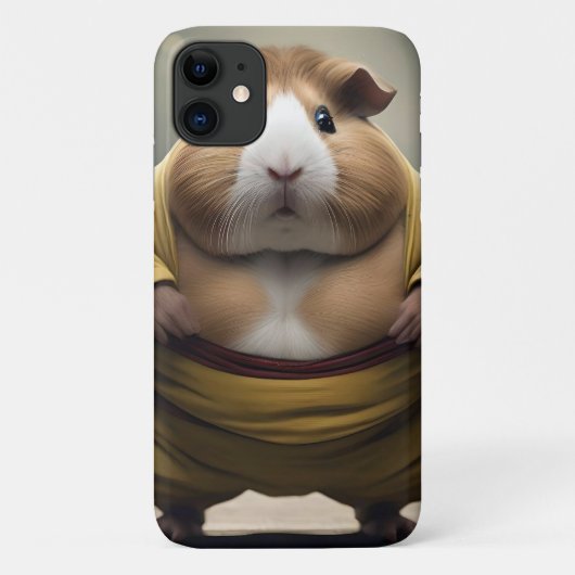 「相撲のキーキー倒れモルモット強大な力士」 Case-Mate iPhoneケース (裏面)