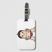 相撲のレスリング選手の漫画の日本日本のなレスリング ラゲッジタグ (正面縦)