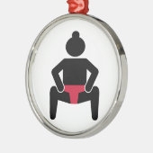 相撲のレスリング選手 メタルオーナメント (左)