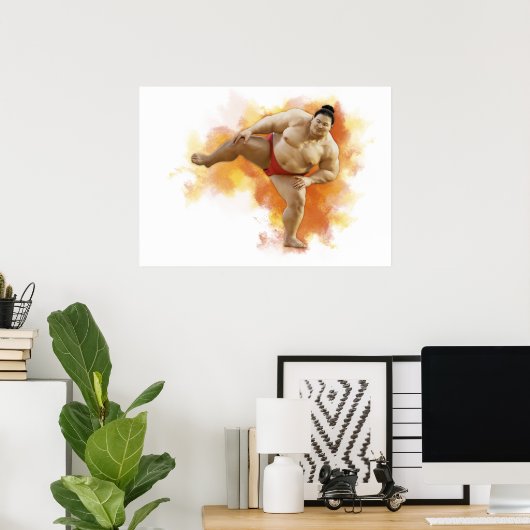 相撲の力士 ポスター (ホームオフィス)