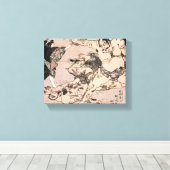 相撲の力士、1800年代絵画日本 キャンバスプリント (インサイチュ (ウッドフロア))