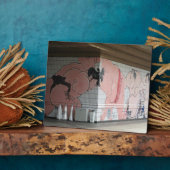 相撲の壁画 フォトプラーク (側面)