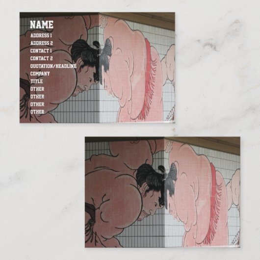 相撲の壁画 名刺 (正面/裏面)