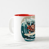 相撲サーファー波ライダーコーヒーマグ ツートーンマグカップ (正面左)