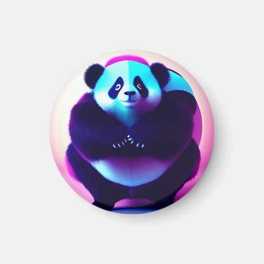 相撲パンダ竹の蚊、磁石 マグネット (正面)