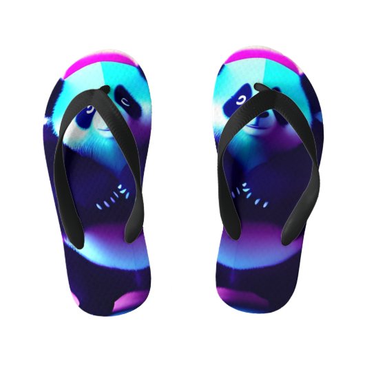 相撲パンダ竹の蚊Thongs キッズビーチサンダル (フットベッド)