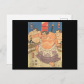 相撲レスラー ヴィンテージ アート 私は日本の相撲が好き ポストカード (正面/裏面)