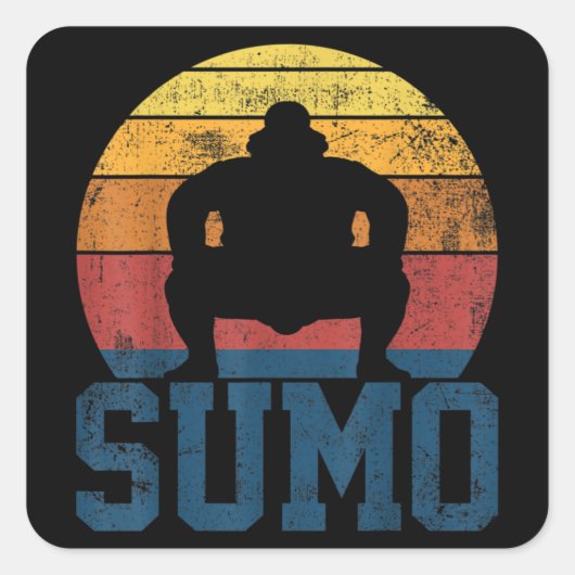 相撲レスリング力士ヴィンテージ スクエアシール (正面)