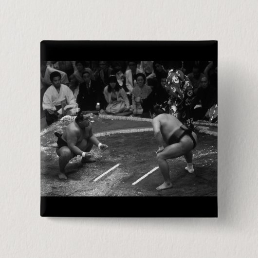 相撲レスリング 缶バッジ (正面)