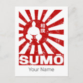 相撲レトロ力士日本のヴィンテージデザイン シーズンポストカード (正面)