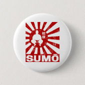 相撲レトロ力士日本のヴィンテージデザイン 缶バッジ (正面)