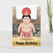 相撲力士の土俵 日本国旗 カード (正面)