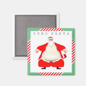 相撲取りのクリスマス マグネット (正面/裏面)