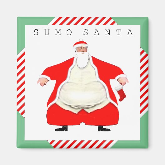 相撲取りのクリスマス マグネット (正面)