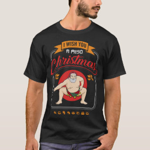 相撲取りサンタクロース寿司 みそクリスマス Tシャツ