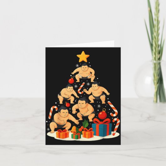 相撲日本人力士クリスマスT カード (正面)