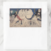 相撲,国芳相撲レスリング,国芳,浮世絵 長方形シール (バッグ)