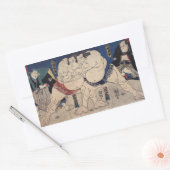 相撲,国芳相撲レスリング,国芳,浮世絵 長方形シール (封筒)