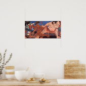相撲, 歌川国芳 Sumo wrestling, Kuniyoshi ポスター (キッチン)