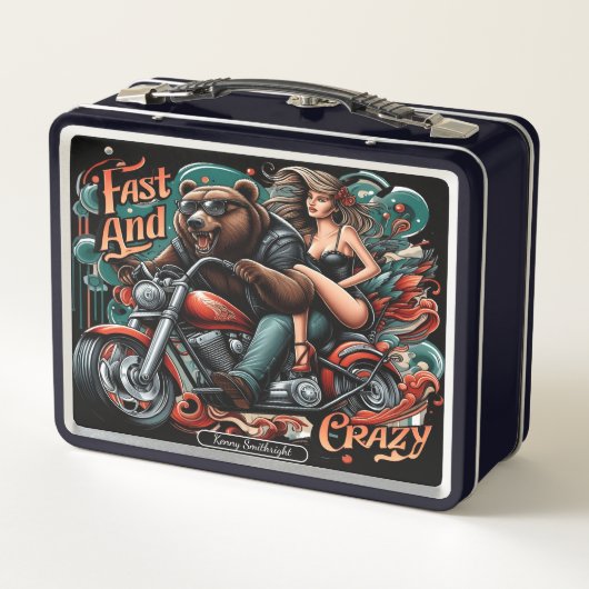 相棒で自転車に乗る メタルランチボックス (裏面)