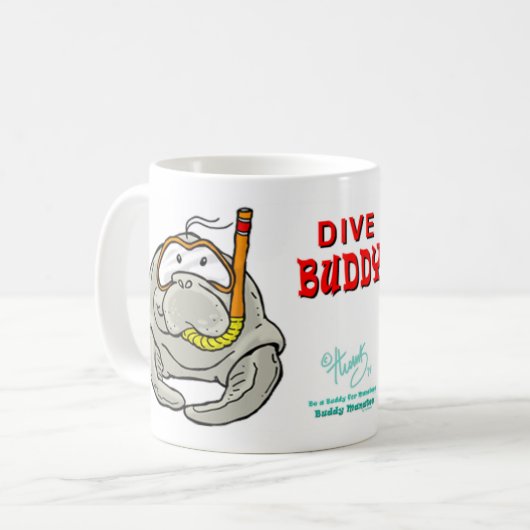 相棒のマナティー、飛び込みの相棒 コーヒーマグカップ (正面左)