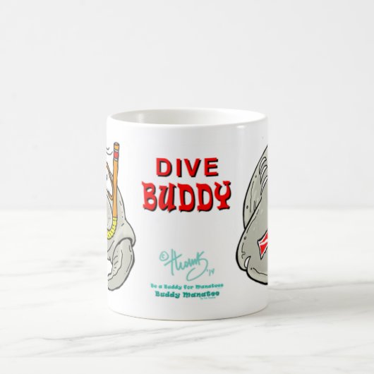 相棒のマナティー、飛び込みの相棒 コーヒーマグカップ (中央)