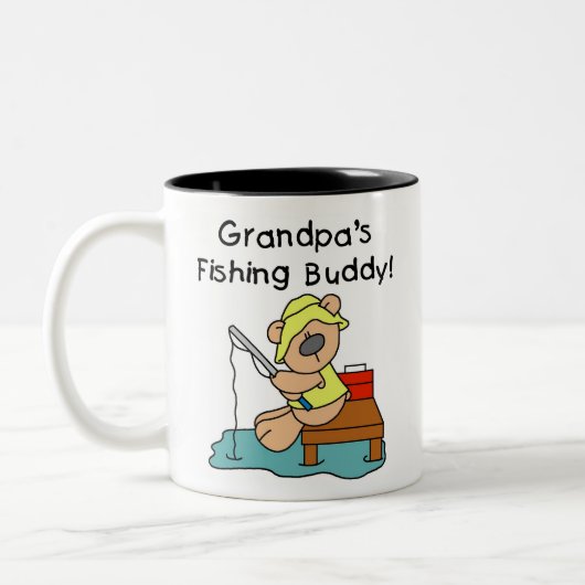 相棒を採取しているくまの祖父 ツートーンマグカップ (左)