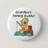 相棒を採取しているくまの祖父 缶バッジ (正面)