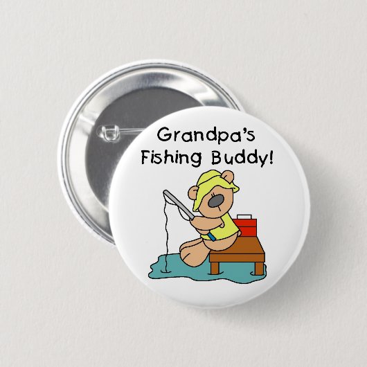 相棒を採取しているくまの祖父 缶バッジ (正面&裏面)