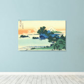 相模国七里ビーチ北斎著 キャンバスプリント (インサイチュ (ウッドフロア))