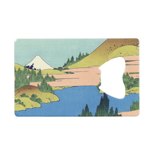 相模国北斎箱根湖 クレジットカード栓抜き (正面(横))