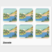 相模国北斎箱根湖 スクエアシール (シート)