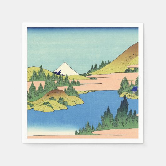 相模国北斎箱根湖 スタンダードカクテルナプキン (正面)