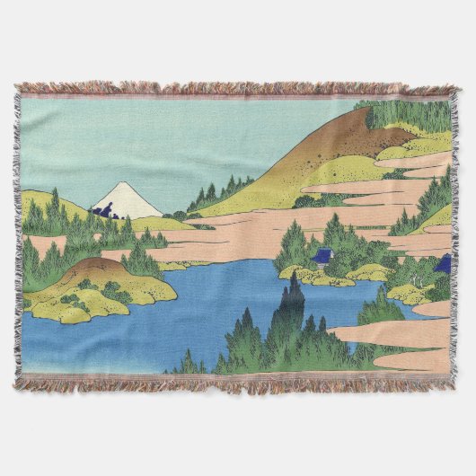 相模国北斎箱根湖 スローブランケット (正面)