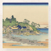 相模国葛飾北斎江ノ島 ガラスコースター (正面)