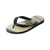 相模国葛飾北斎江ノ島 キッズビーチサンダル (アングル)