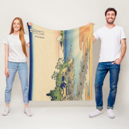 相模国葛飾北斎江ノ島 フリースブランケット