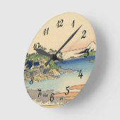 相模国葛飾北斎江ノ島 ラウンド壁時計 (傾斜)