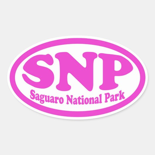 相模良国立公園ピンク楕円ステッカー 楕円形シール (正面)
