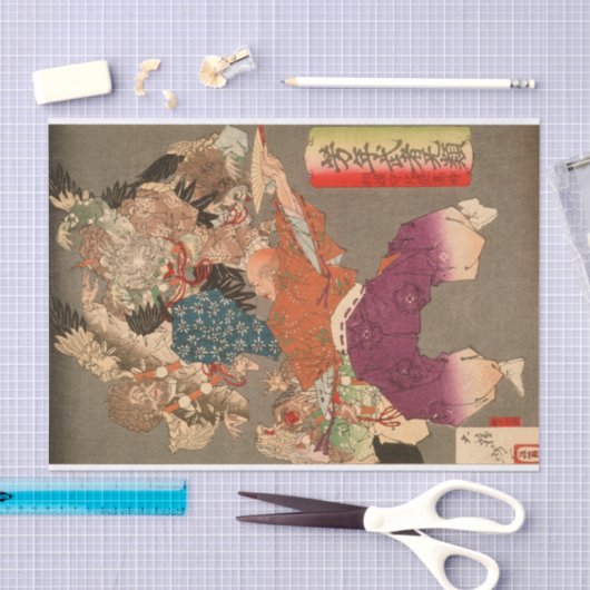 相模藩主宝生高時が天狗を除く 薄葉紙 (クラフト)