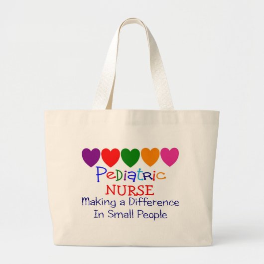 相違に小さい人々をしている小児科のナース ラージトートバッグ (正面)