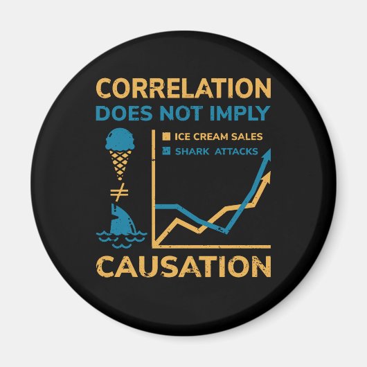相関が原因と等しくない マグネット (正面)