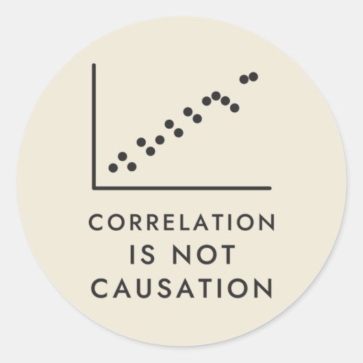 相関関係と因果関係は別 Scatter Plot ラウンドシール (正面)