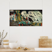 相馬の古内裏、国芳スケルトンが魔女によって操作され、Kuniyosh ポスター (キッチン)