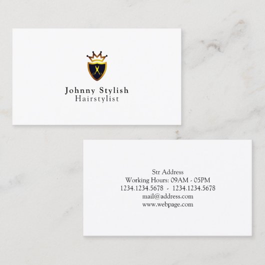 盾および林冠王室のなスタイルの紋章付き外衣 名刺 (正面/裏面)