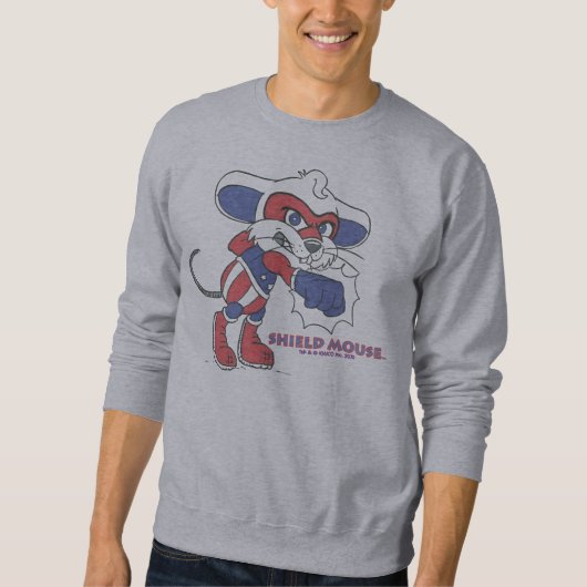 盾のマウスの愛国心が強い穿孔器! スウェットシャツ (正面)