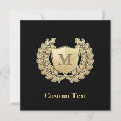 盾の付いた花輪 招待状 (正面)