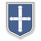 盾の形をしたオーストラリアのユレカ国旗 シール (正面)