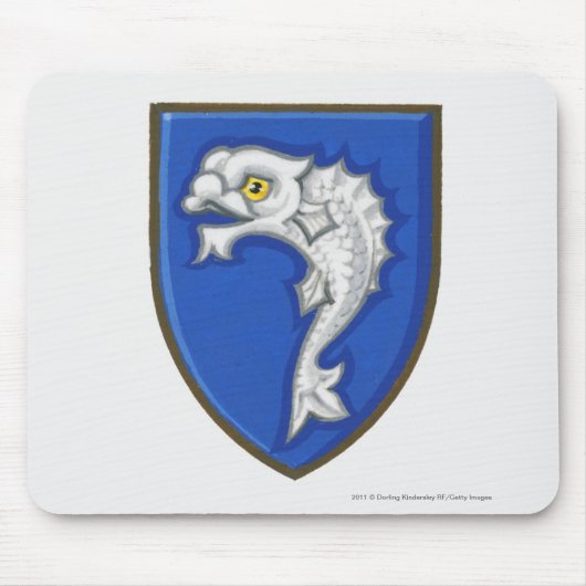 盾のheraldic魚の記号のイラストレーション マウスパッド (正面)