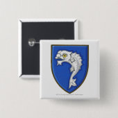 盾のheraldic魚の記号のイラストレーション 缶バッジ (正面&裏面)